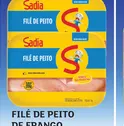 Filé de peito de frango congelado bandeja Sadia