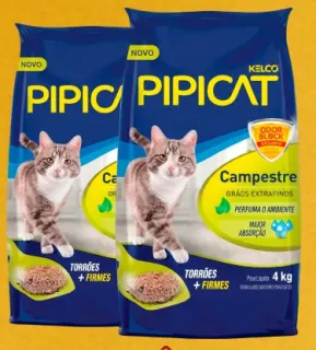 Areia higiênica PipiCat Campestre para gatos 4 kg PipiCat