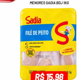 Filé de peito de frango cortes menores Sadia