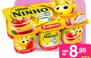 Iogurte polpa Ninho três sabores Nestlé